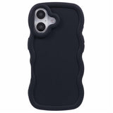 EIDERWOOD iPhone 16 Plus Fleksibelt Plastik Wavy Mobil Cover - Sort
