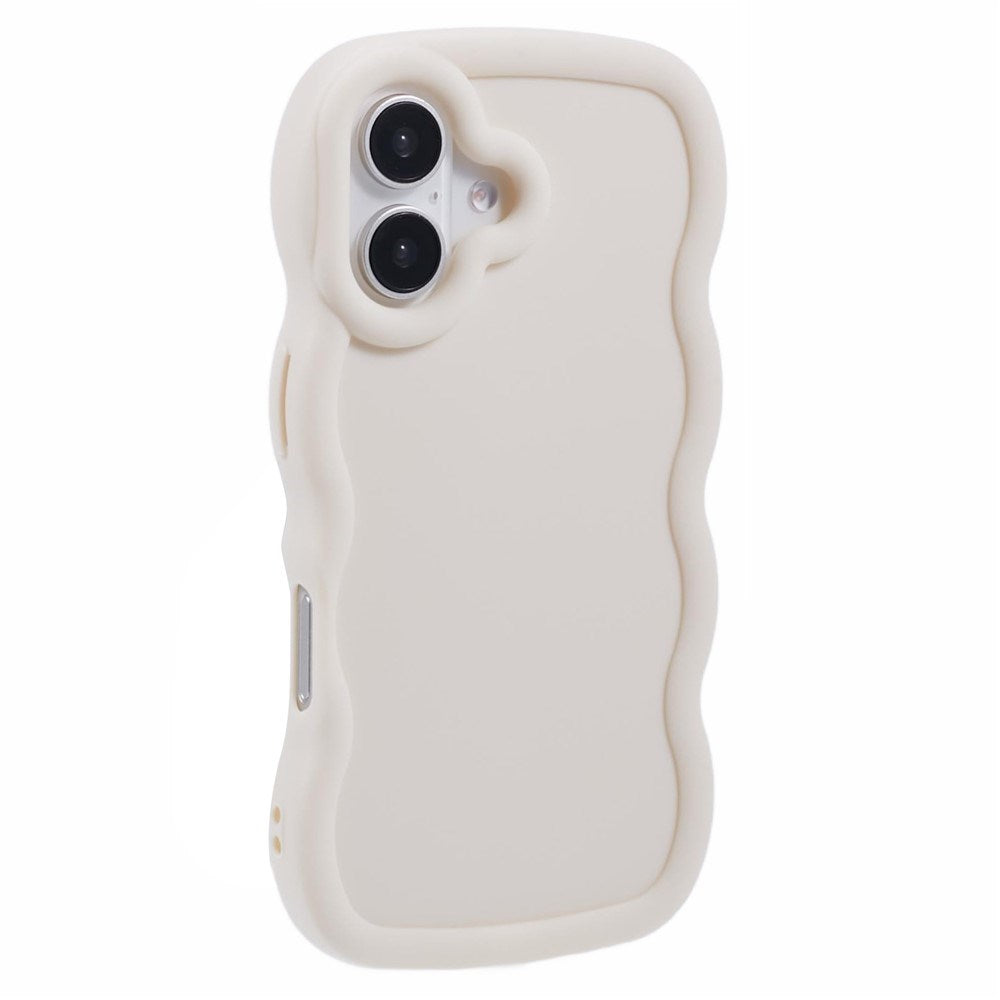 EIDERWOOD iPhone 16 Plus Fleksibelt Plastik Wavy Mobil Cover - Hvid