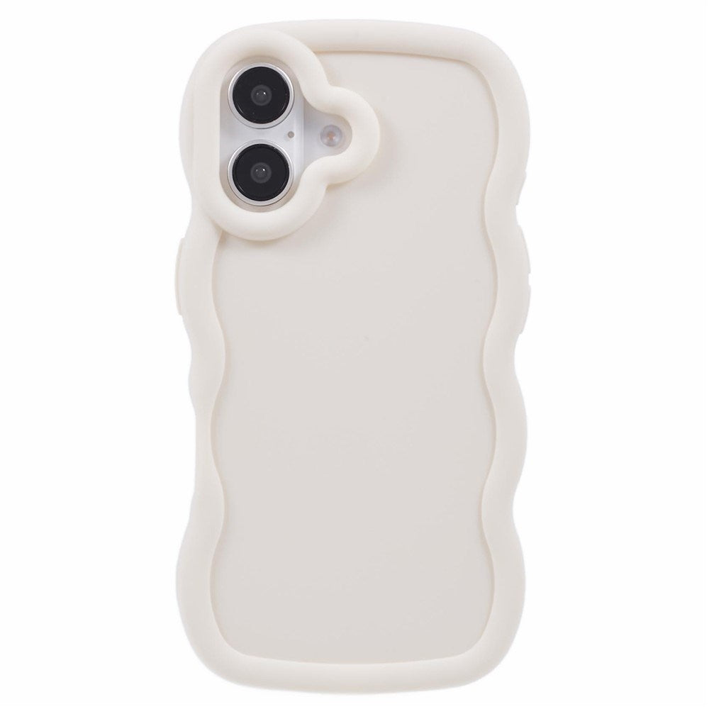 EIDERWOOD iPhone 16 Plus Fleksibelt Plastik Wavy Mobil Cover - Hvid