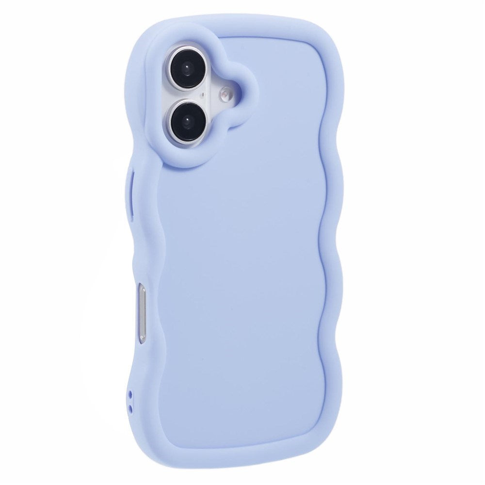 EIDERWOOD iPhone 16 Plus Fleksibelt Plastik Wavy Mobil Cover - Lilla