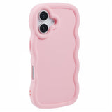 EIDERWOOD iPhone 16 Plus Fleksibelt Plastik Wavy Mobil Cover - Lyserød