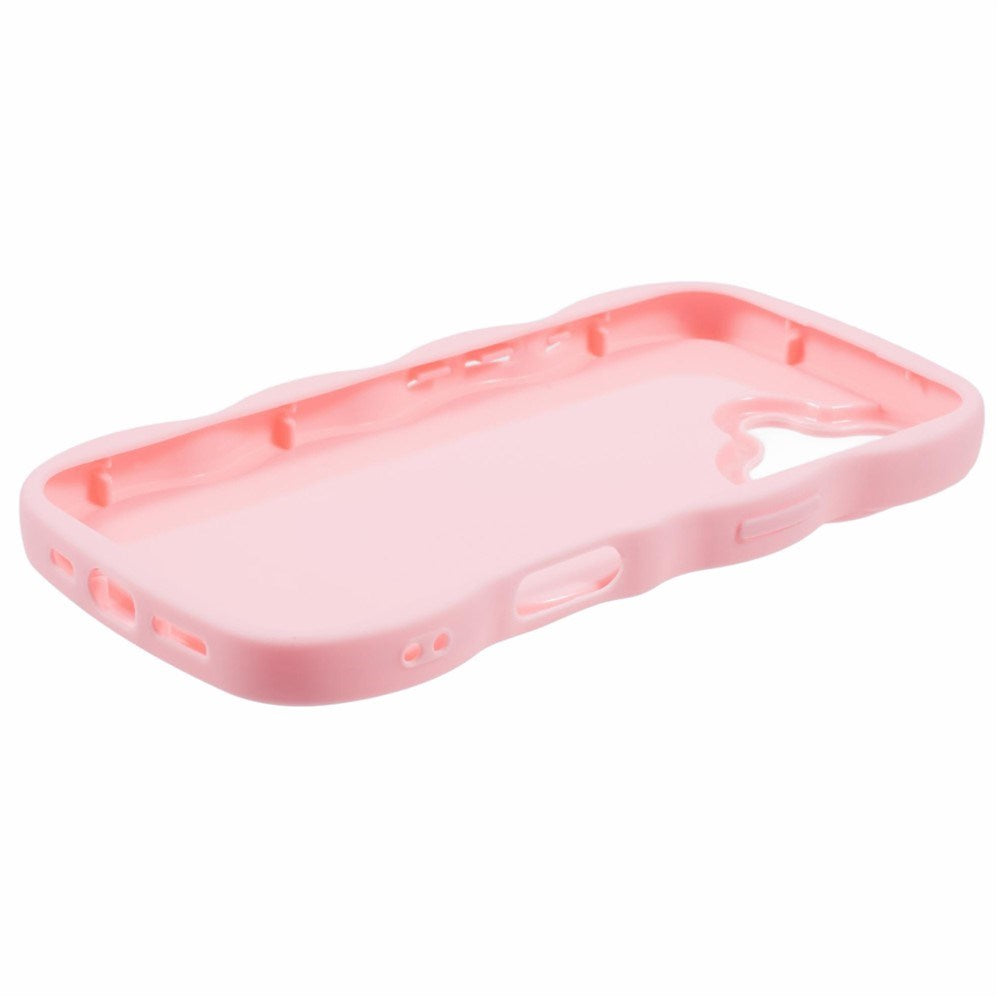 EIDERWOOD iPhone 16 Plus Fleksibelt Plastik Wavy Mobil Cover - Lyserød