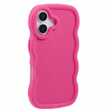 EIDERWOOD iPhone 16 Plus Fleksibelt Plastik Wavy Mobil Cover - Pink