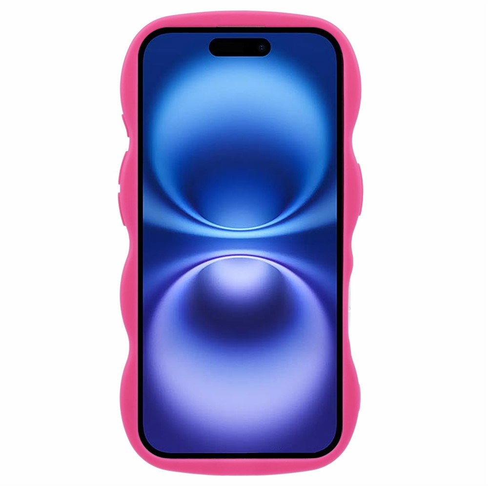 EIDERWOOD iPhone 16 Plus Fleksibelt Plastik Wavy Mobil Cover - Pink