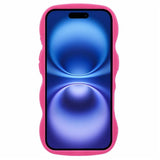 EIDERWOOD iPhone 16 Plus Fleksibelt Plastik Wavy Mobil Cover - Pink