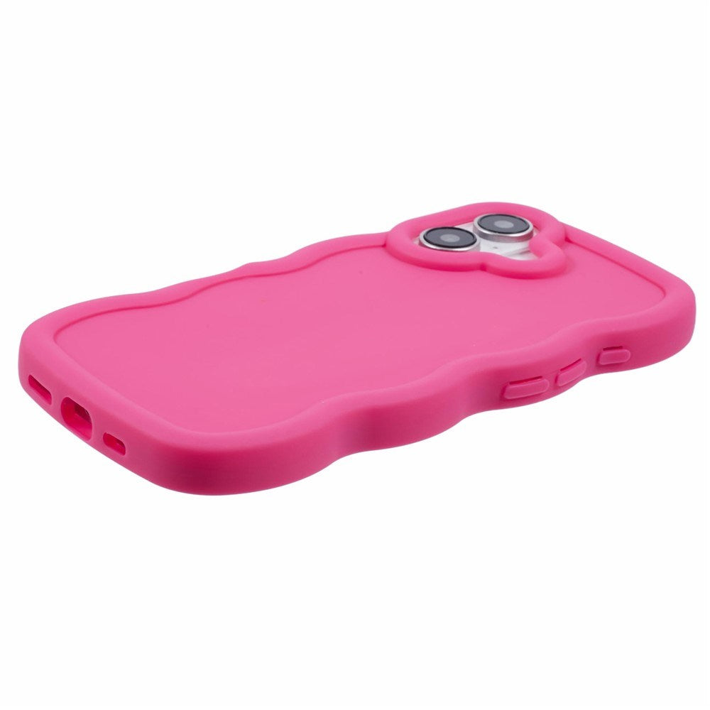 EIDERWOOD iPhone 16 Plus Fleksibelt Plastik Wavy Mobil Cover - Pink