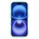 EIDERWOOD iPhone 16 Plus Fleksibelt Plastik Wavy Mobil Cover - Blå