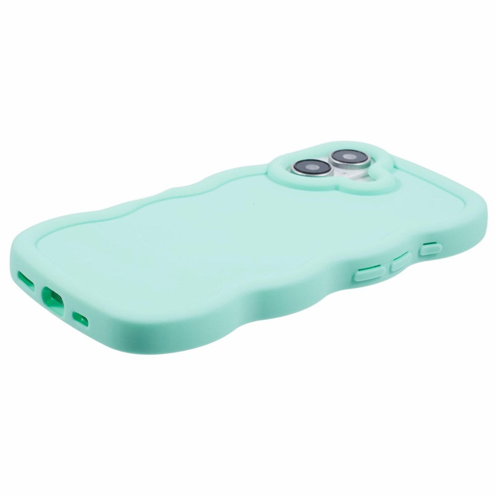 EIDERWOOD iPhone 16 Plus Fleksibelt Plastik Wavy Mobil Cover - Blå