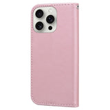 iPhone 16 Pro Kunstlæder Flip Cover m. Figur & Ståfunktion - Lyserød