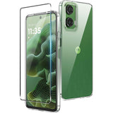 Motorola Moto G35 5G - Klar Blød Plast Anti-Ridse Etui + 2.5D Buet Skærmbeskytter