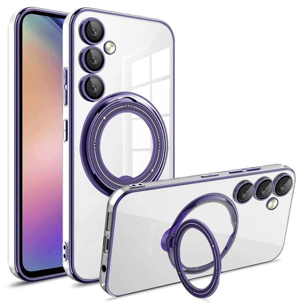 EIDERWOOD Fleksibelt Plastik Cover m. Kickstand - Samsung Galaxy A16 (4G/5G) - MagSafe Kompatibel - Gennemsigtig/Lilla