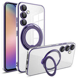 EIDERWOOD Fleksibelt Plastik Cover m. Kickstand - Samsung Galaxy A16 (4G/5G) - MagSafe Kompatibel - Gennemsigtig/Lilla