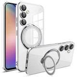 EIDERWOOD Fleksibelt Plastik Cover m. Kickstand - Samsung Galaxy A16 (4G/5G) - MagSafe Kompatibel - Gennemsigtig/Sølv