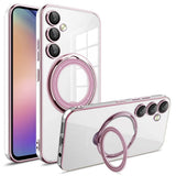 EIDERWOOD Fleksibelt Plastik Cover m. Kickstand - Samsung Galaxy A16 (4G/5G) - MagSafe Kompatibel - Gennemsigtig/Lyserød