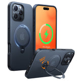 TORRAS - iPhone 16 Pro - Hybrid Plastik Cover m. Ståfunktion - MagSafe Kompatibel - Sort