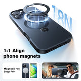 TORRAS - iPhone 16 Pro - Hybrid Plastik Cover m. Ståfunktion - MagSafe Kompatibel - Sort