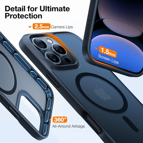 TORRAS - iPhone 16 Pro - Hybrid Cover - MagSafe Kompatibel - Black