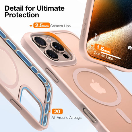 TORRAS - iPhone 16 Pro - Hybrid Cover - MagSafe Kompatibel - Rose Gold