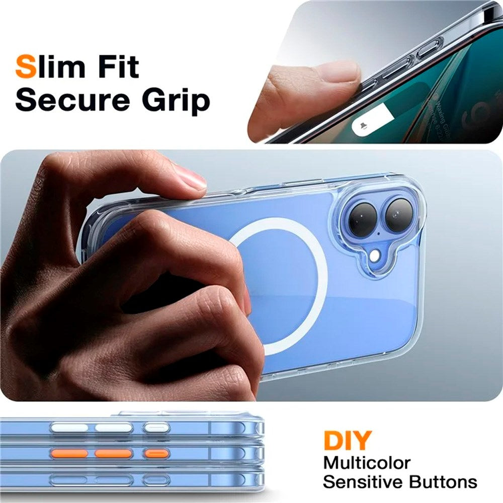 TORRAS iPhone 16 Fleksibelt Plastik Bagside Cover - MagSafe Kompatibel - Gennemsigtig