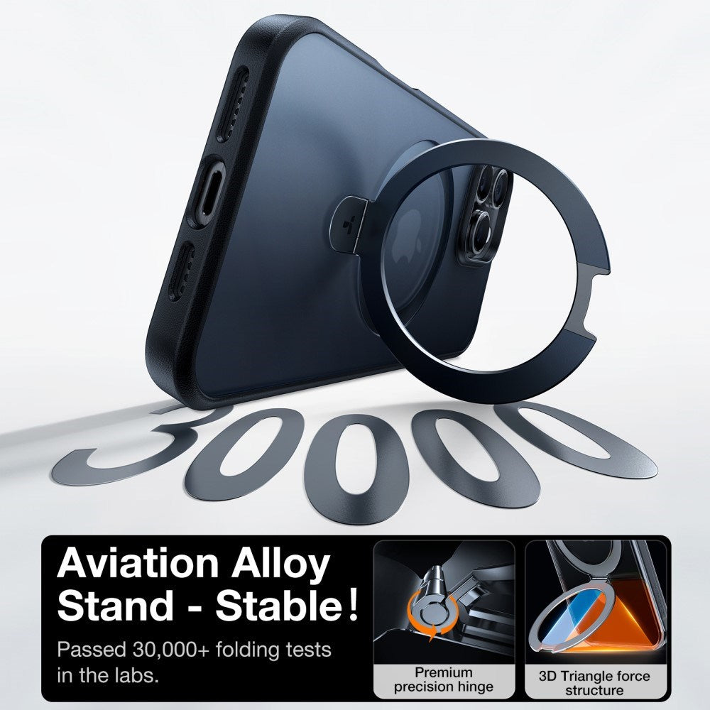 TORRAS - iPhone 16 Pro Max - Guardian Ostand Series Cover m. Kickstand - MagSafe Kompatibel - Sort
