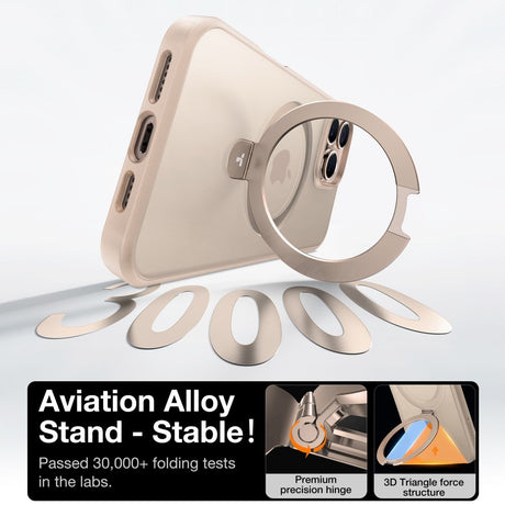 TORRAS - iPhone 16 Pro Max - Guardian Ostand Series Cover m. Kickstand - MagSafe Kompatibel - Rose Gold