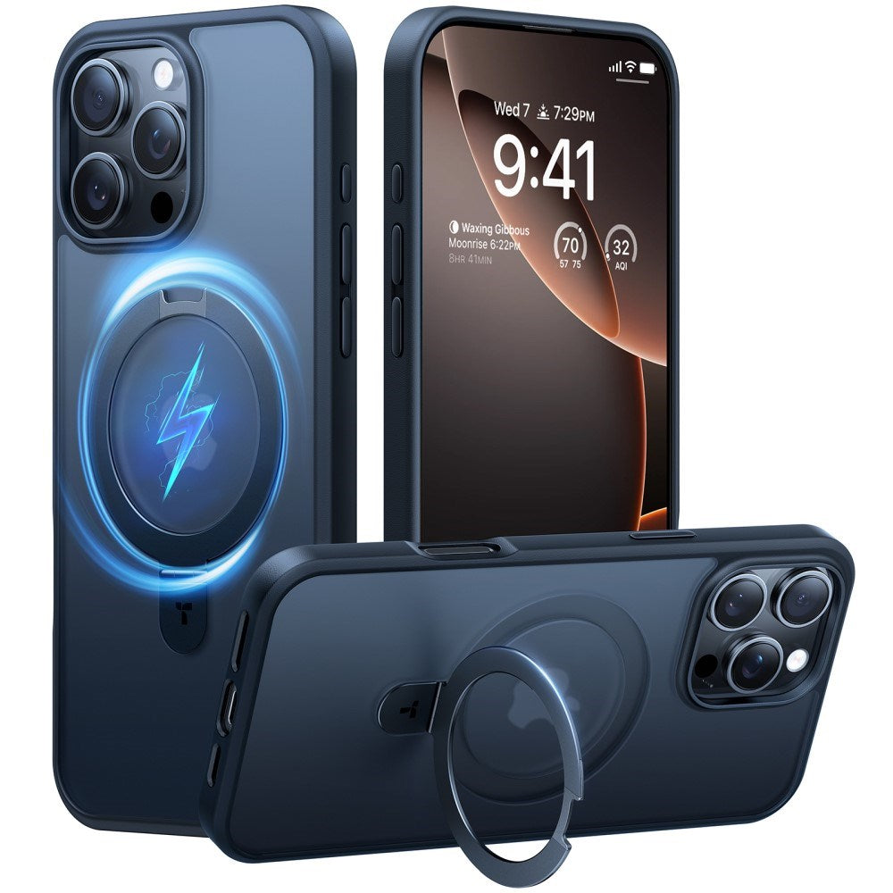 TORRAS - iPhone 16 Pro - Guardian Ostand Series Cover m. Kickstand - MagSafe Kompatibel - Sort