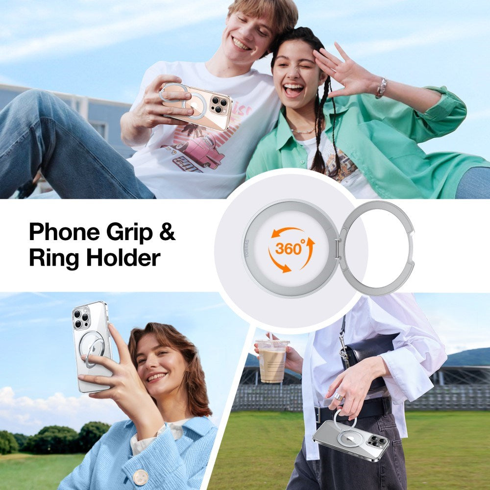 TORRAS - iPhone 16 Pro - Plastik Cover m. Kickstand Ring - MagSafe Kompatibel - Gennemsigtig