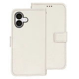 EIDERWOOD iPhone 16 Plus Kunstlæder Flip Case m. Indbygget Pung & Ståfunktion - Hvid