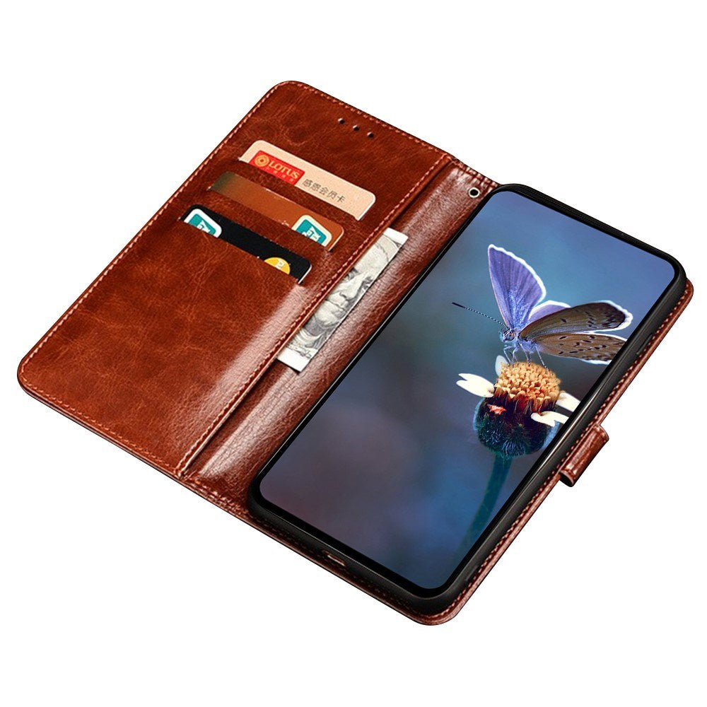 EIDERWOOD iPhone 16 Plus Kunstlæder Flip Case m. Indbygget Pung & Ståfunktion - Lyseblå