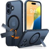 TORRAS - iPhone 16 - Fleksibel Plastik Cover m. Roterende Kickstand - MagSafe Kompatibel - Sort