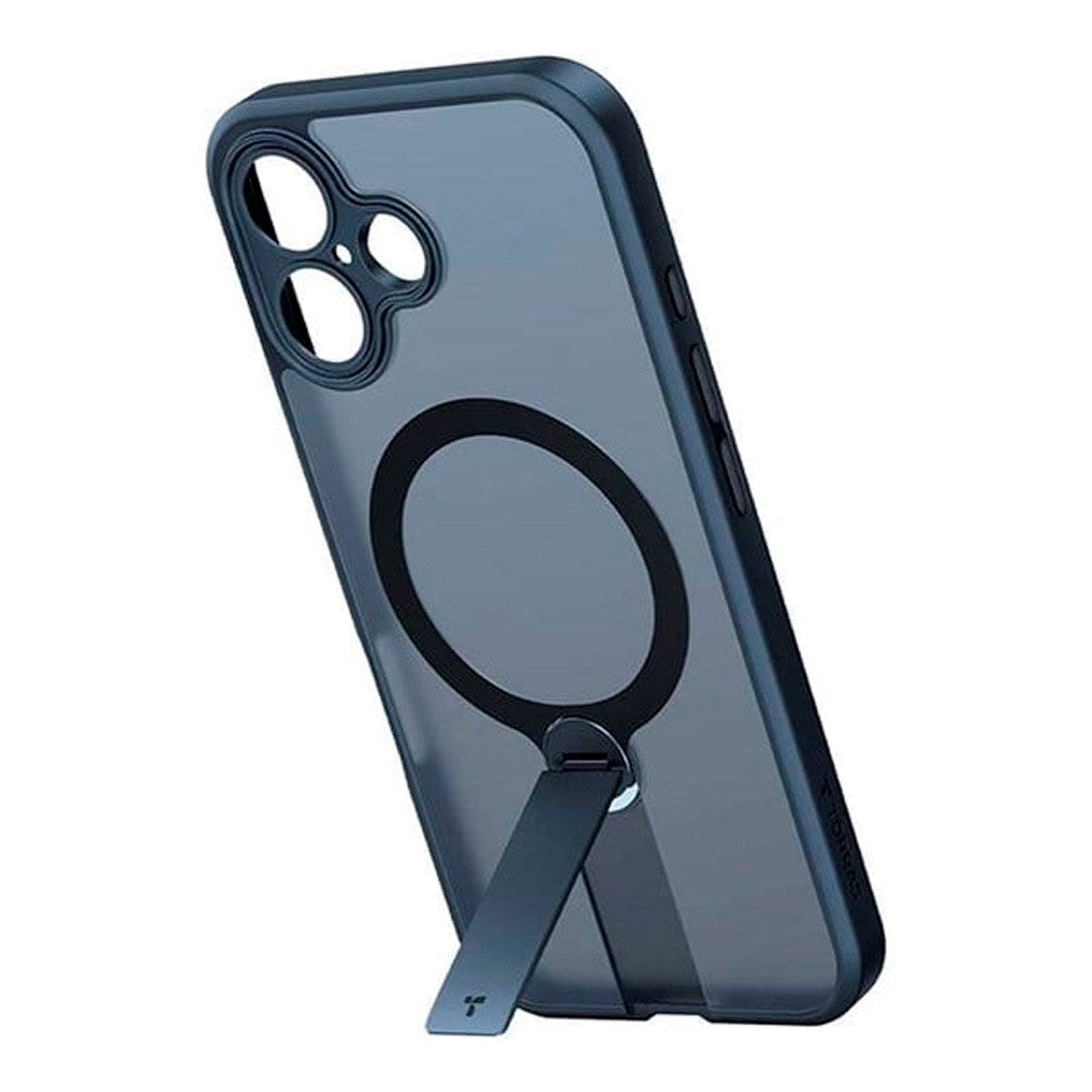 TORRAS - iPhone 16 - Fleksibel Plastik Cover m. Roterende Kickstand - MagSafe Kompatibel - Sort
