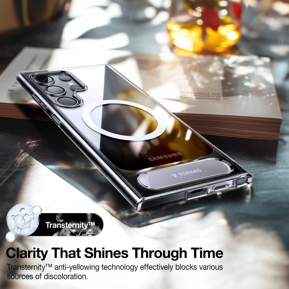 TORRAS - Samsung Galaxy S24 Ultra - Hybrid Cover m. Kickstand - MagSafe Kompatibel - Gennemsigtig