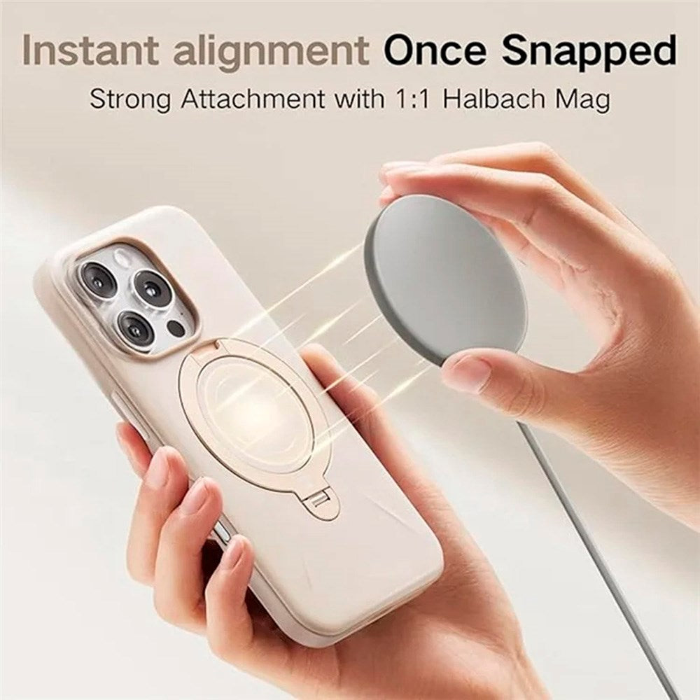 TORRAS - iPhone 16 Pro - Fleksibelt Plastik Cover m. Ring Kickstand - MagSafe Kompatibel - Rose Gold