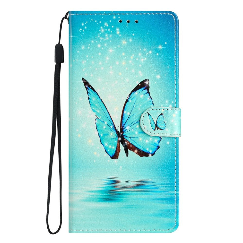 EIDERWOOD Samsung Galaxy S25+ (Plus) Flip Cover m. Pung & Strop - Blå Sommerfugl
