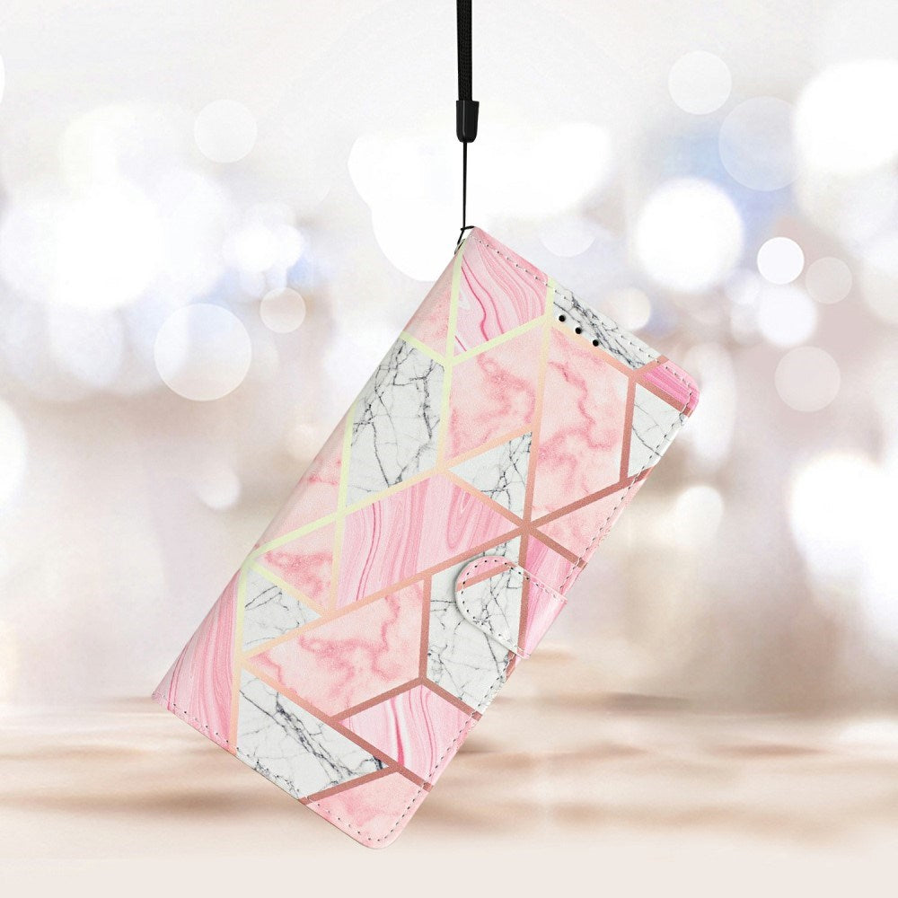 EIDERWOOD Samsung Galaxy S25+ (Plus) Flip Cover m. Pung & Strop - Lyserød Marmor