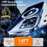 TORRAS - iPhone 15 Pro - Hybrid Plastik Cover m. Ståfunktion - MagSafe Kompatibel - Gennemsigtig