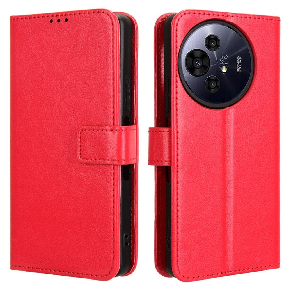 EIDERWOOD TCL 50 Pro Nxtpaper (5G) Blankt Læder Mobil Cover m. Pung & Strop - Rød
