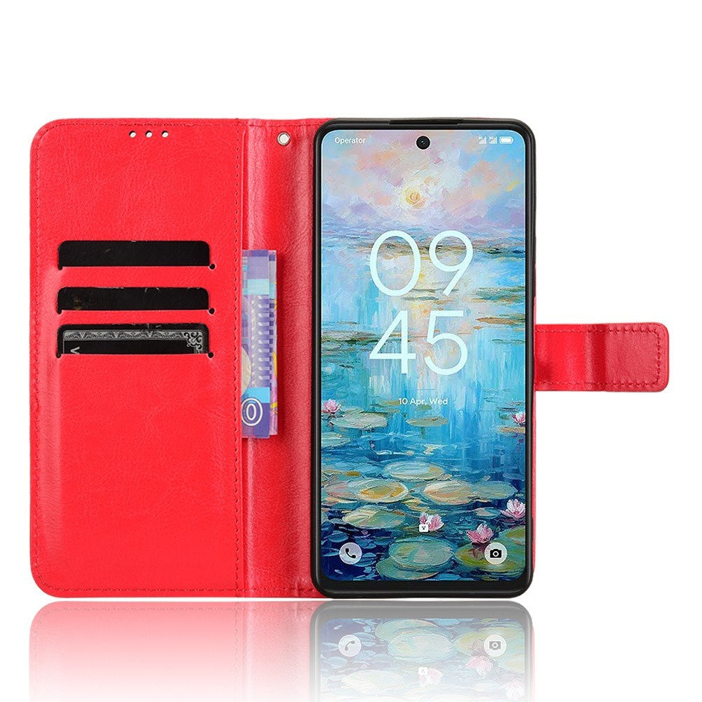 EIDERWOOD TCL 50 Pro Nxtpaper (5G) Blankt Læder Mobil Cover m. Pung & Strop - Rød