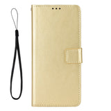 EIDERWOOD TCL 50 Pro Nxtpaper (5G) Blankt Læder Mobil Cover m. Pung & Strop - Guld