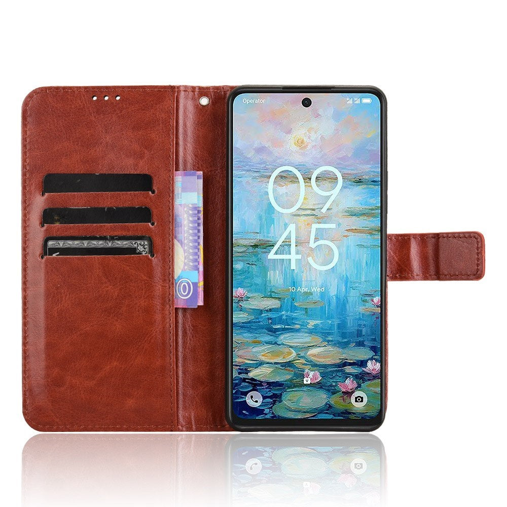 EIDERWOOD TCL 50 Pro Nxtpaper (5G) Blankt Læder Mobil Cover m. Pung & Strop - Brun