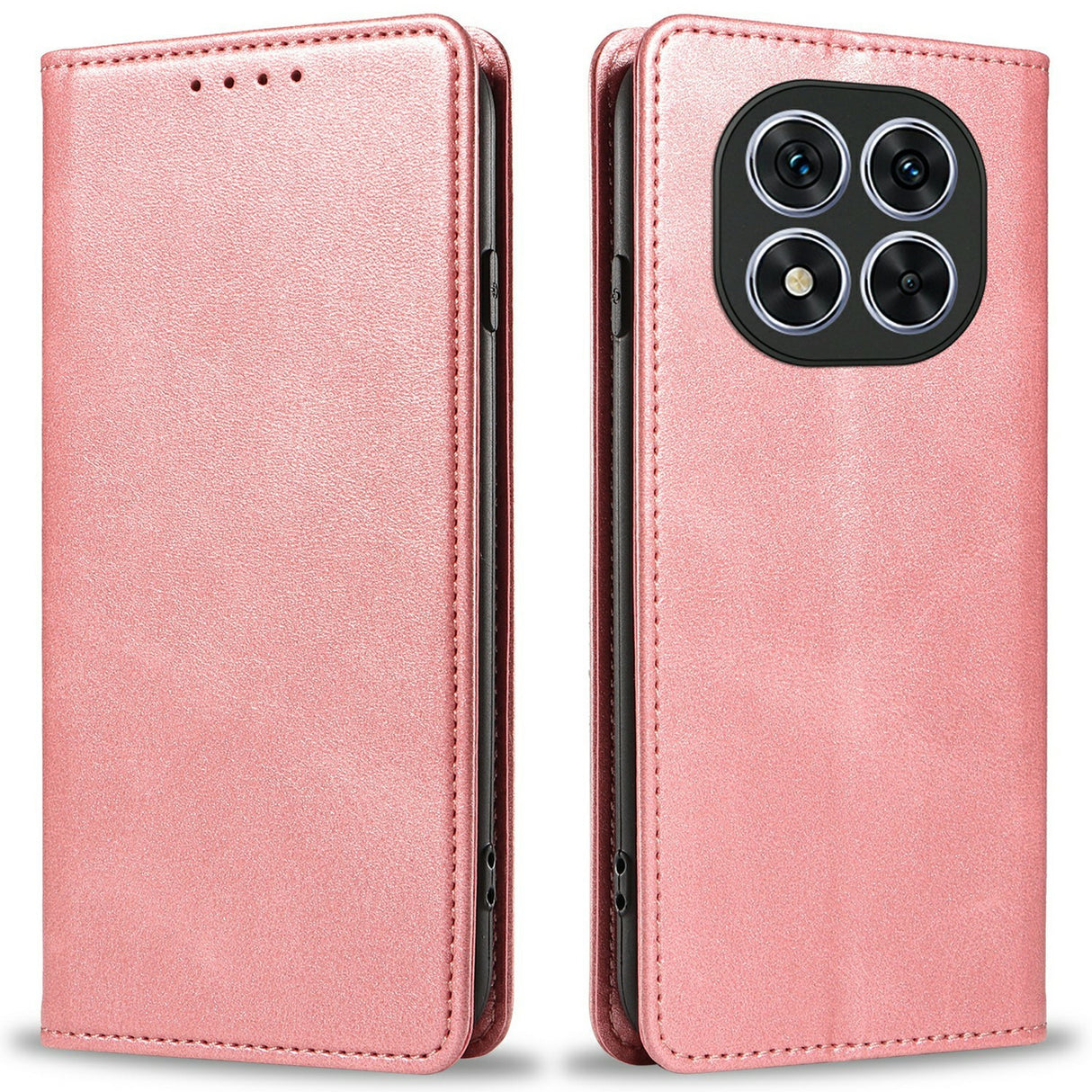 EIDERWOOD Xiaomi Redmi Note 14 Pro 5G Cover i kunstlæder m.  Magnetisk Luk & Kortholder - Rose Gold