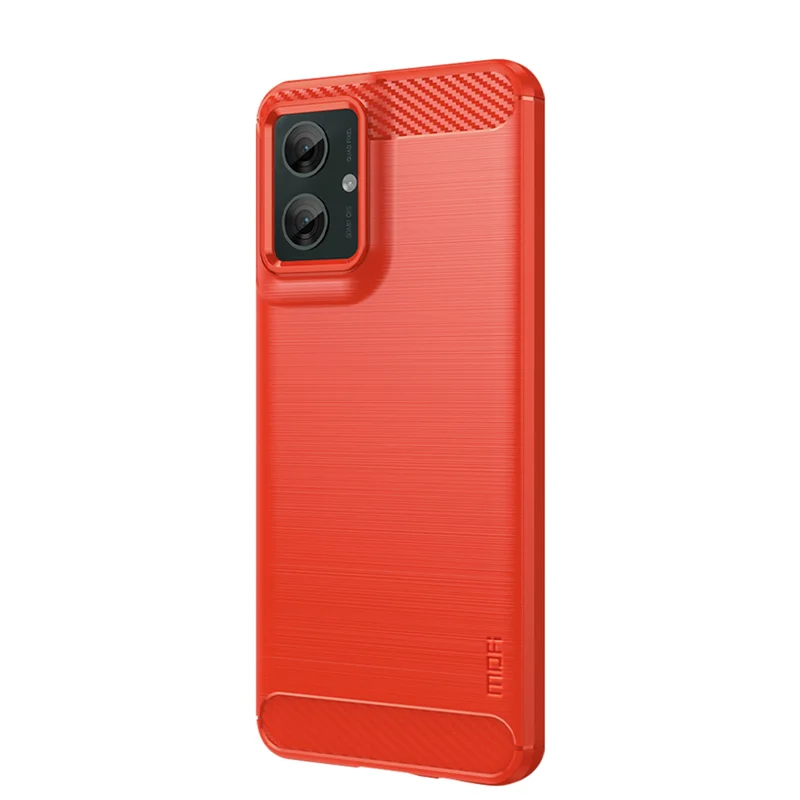 Motorola Moto G55 5G MOFI - Carbon Fiber Cover - Rød