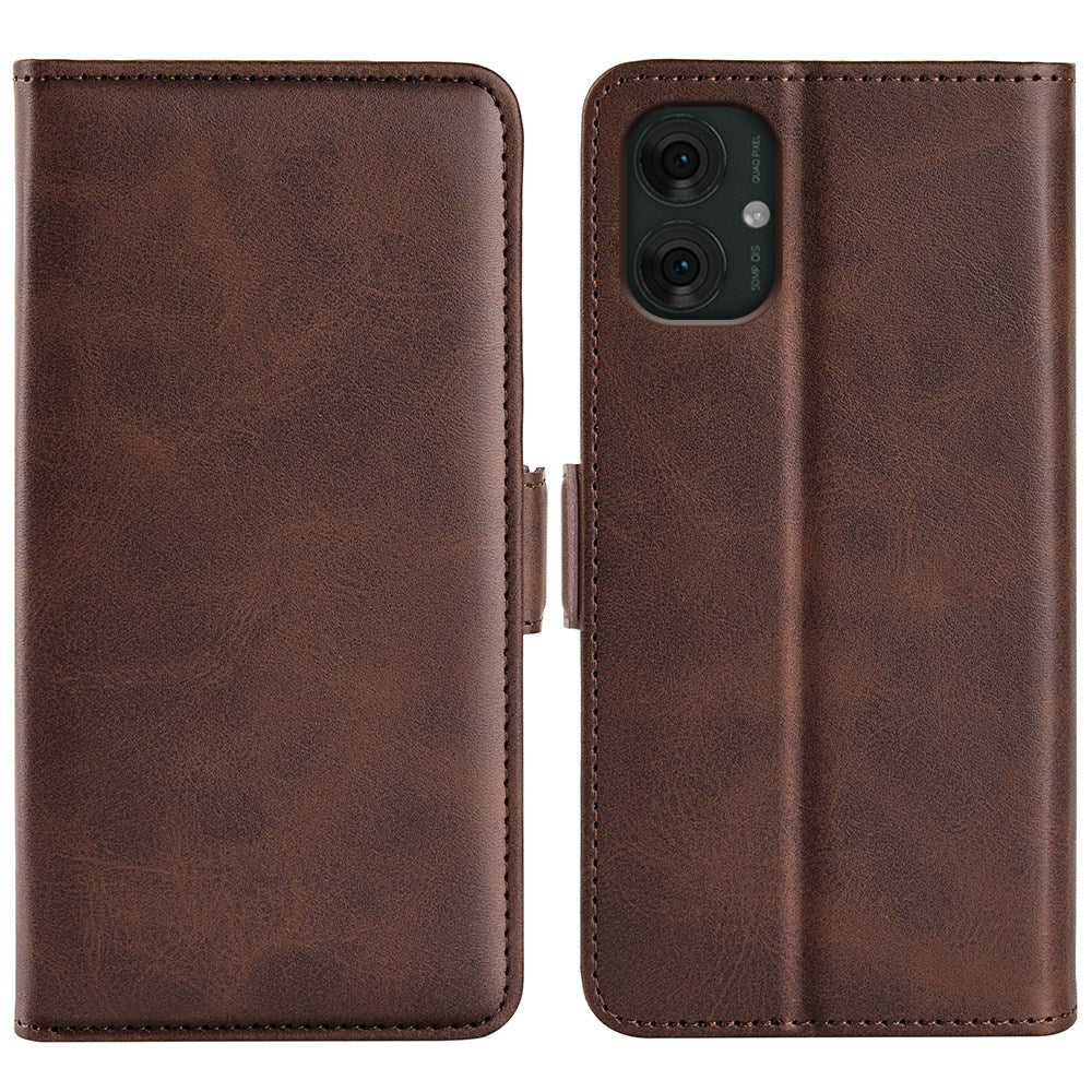 EIDERWOOD Motorola Moto G55 Wallet Flip Læder Cover m. Pung - Mørkebrun