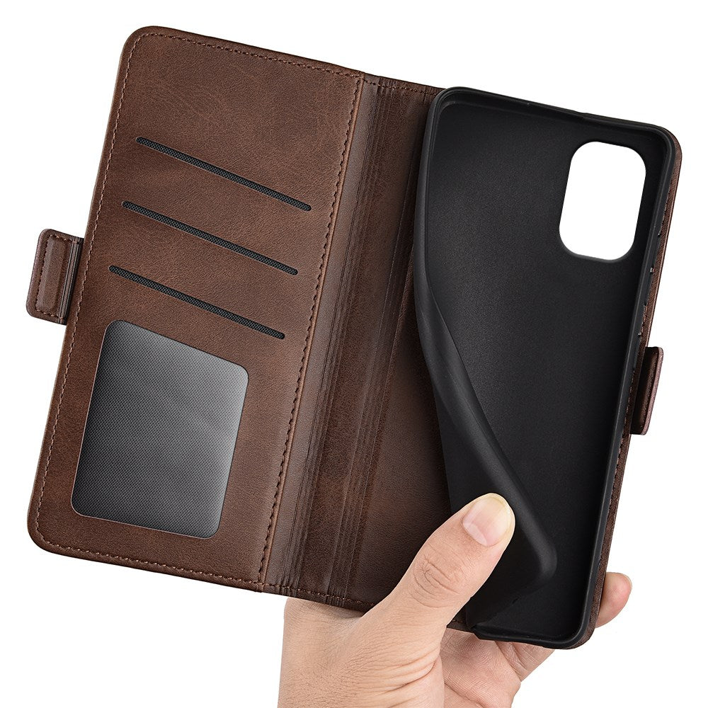 EIDERWOOD Motorola Moto G55 Wallet Flip Læder Cover m. Pung - Mørkebrun