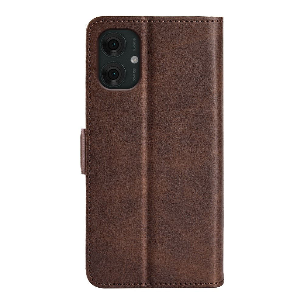 EIDERWOOD Motorola Moto G55 Wallet Flip Læder Cover m. Pung - Mørkebrun