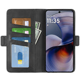 EIDERWOOD Motorola Moto G55 Wallet Flip Læder Cover m. Pung - Sort