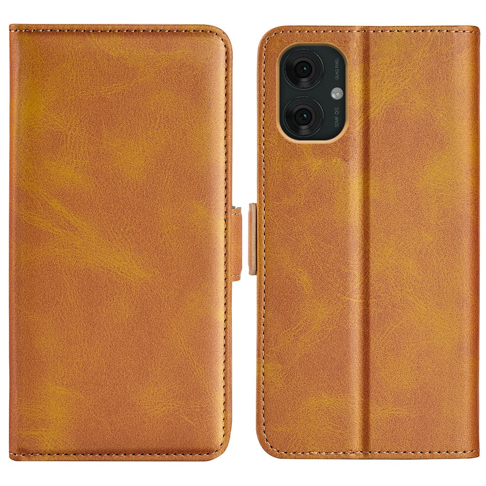 Motorola Moto G55 Wallet Flip Læder Cover m. Pung - Brun