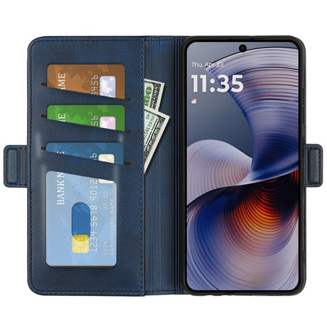 Motorola Moto G55 Wallet Flip Læder Cover m. Pung - Blå