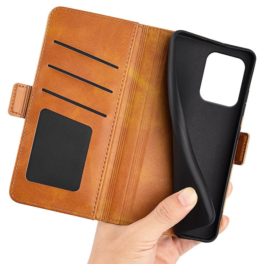 Motorola Edge 50 Neo Wallet Flip Læder Cover m. Pung - Gul