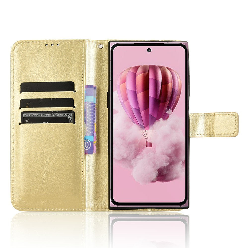 EIDERWOOD HMD Skyline Flip Cover i kunstlæder m. Kortholder & Ståfunktion - Guld